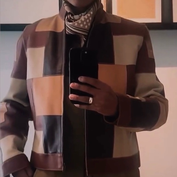Patchwork Leather Jacket - Picture 1 of 13